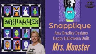Snapplique™  the Mrs. Monster Block on the Happy Halloween Quilt by Amy Bradley Designs