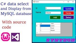 How to Display Database Table in C# Datagridview