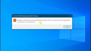 How to Fix Program or file Error "Windows cannot access the specified Device..." on windows 10