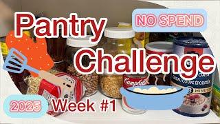 NO SPEND Pantry Challenge 2025 Week #1 - Beginning Meals and Pantry Tour!