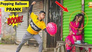 Popping Balloon PRANK on cute girls | Crazy REACTION with Popping Balloons | All Time Best Pranks