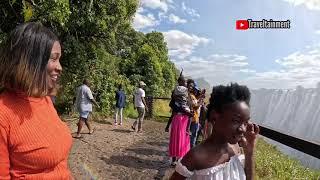 Counting The Viewing Points At Victoria Falls Zambian Side With My Family