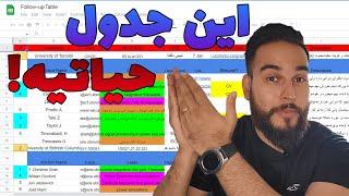 بهترین جدول مکاتبه با اساتید برای پذیرش دانشگاه  - Follow up table