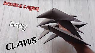 DIY DOUBLE LAYER PAPER CLAWS ORIGAMI TUTORIAL| HORROR CLAWS EASY ORIGAMI FOLDING| PAPERCRAFT