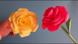 KAĞITTAN GÜL NASIL YAPILIR - Kağıttan Çiçekler / HOW to MAKE PAPER ROSE - Paper Flowers