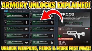 How To UNLOCK GUNS, ATTACHMENTS & MORE FAST in MW3! Armory Unlocks EXPLAINED in MW3!