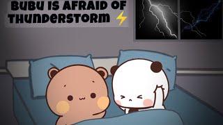 Bubu is afraid of Thunderstorm  |Peach Goma| |Animation| |Bubuanddudu|