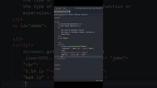 typeof Operator in JavaScript #javascript #operator #shorts