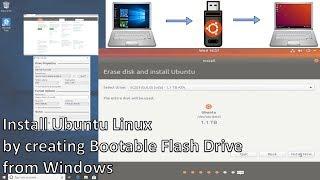 Install Ubuntu Linux by creating Bootable Flash Drive on Windows