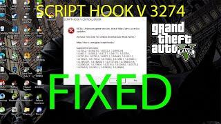 How to fix Script Hook V 3274 Critical ERROR with Mods | GTA 5 Update ERROR FIX