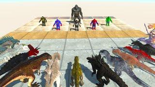 All T REX TEAM AGAINST MUTANT PRIMATES - Animal Revolt Battle Simulator