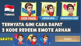 GINI CARA DAPAT 3 KODE REDEEM EMOTE TIMNAS PRATAMA ARHAN LIMITED GRATIS