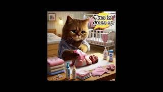 Cat Minding a child #doglover #funny #pets #cat #cats