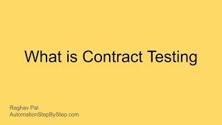 What is Contract Testing