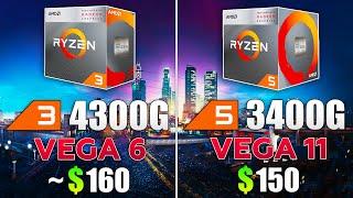 Ryzen 3 4300G vs Ryzen 5 3400G - CPU and iGPU Test