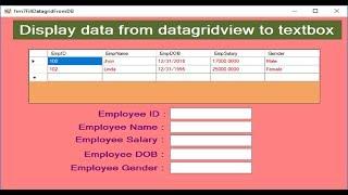 How to display data from datagridview  to textbox in C# winform
