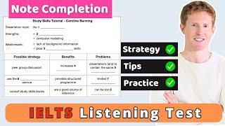 Best Strategy + Practice | IELTS Listening - Note Completion Questions