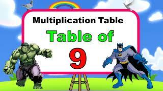 Multiplication Table of 9 | 9 ka table | Math table | 9 ka pahada | Table tricks