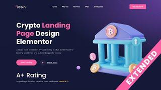 [Extended] Crypto Landing Page Design ~ 2024 ~ Elementor Flex Container Tutorial