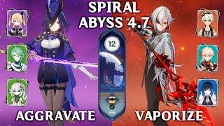 Clorinde Aggravate & Arlecchino Vaporize. Spiral Abyss 4.7. Genshin Impact 4.7