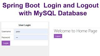 Spring Boot  Login and Logout with MySQL Database
