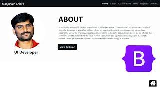 Bootstrap: Design Responsive Personal Portfolio Website Part2 - About Section