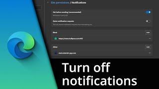 How to turn off Microsoft Edge notifications  Tutorial