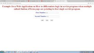46 Java Web Application in servlet when multiple submit buttons | Adv Java Servlet Program Tutorial