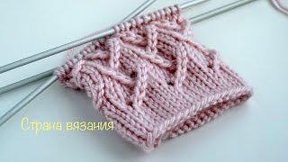 Узоры спицами. Узор «Елочка» для вязания по кругу. Herringbone pattern for knitting in a circle.