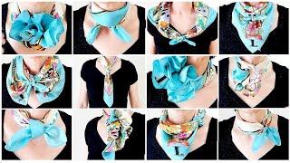これさえ見れば【ZARA】のシルク【スカーフの巻き方】は簡単！２７アレンジ！how to wear a ZARA silk scarf 27 ways