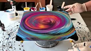 (767) Fluid Art tutorial ~ SPLIT CUP acrylic pour ~ Acrylic pour painting with Primary colours