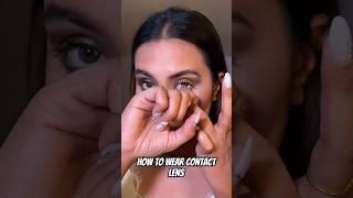 How to wear contact lens | long nails #shorts #viral