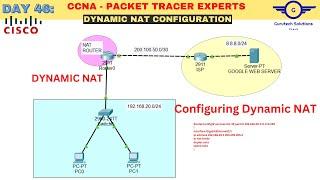 CCNA DAY 46: Configuring Dynamic NAT on Cisco Router| How to Configure Dynamic NAT in Packet Tracer