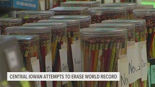 Central Iowan attempts to write new world record for largest pencil collection