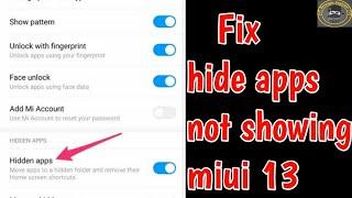 Fix hide apps not showing miui 13 | hidden apps not showing in miui 13 | Miui 14 Hide app problem