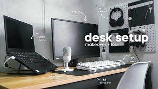 laptop desk setup makeover + tour | minimal & aesthetic (but on a budget)