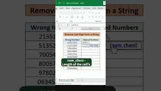 How to Remove Last One Digit in Excel - Quick Tutorial #shorts