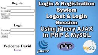 Create Login & Registration Form Using jQuery AJAX In PHP MySQL With Logout & Login Session