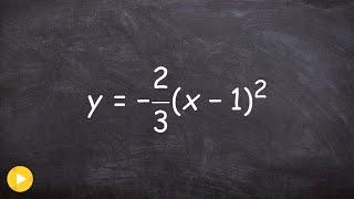 Graphing a quadratic with a negative fraction as a in vertex form