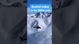 STUNNING landing on the snowy peak (3600m) Airbus H215M Uzbekistan Air Force Cougar Super Puma