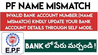 Invalid Bank Account Number (Name Mismatch) Kindly Update your Bank Account Details