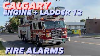 Calgary Fire Department Engine & Ladder 12 Responding HOT