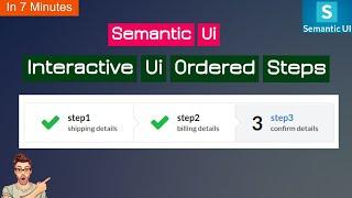 Coding semantic ui interactive steps|ui steps|horizontal steps| semantic ui steps|interactive steps