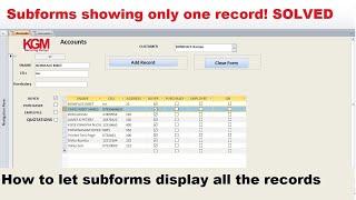 Ms  Access Project   Sub forms Displaying one record   SOLVED   Making Sub forms display all records