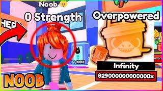 I Started Over As A Noob But With The NEW BEST PET In Roblox Arm Wrestle Simulator