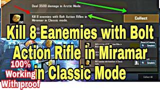 Kill 8 enemies with bolt action rifle in miramar classic mode pubg mobile