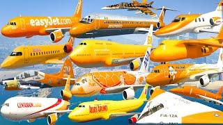 GTA V: Best Every Orange Airplanes Take Off Test Flight Landing Gameplay