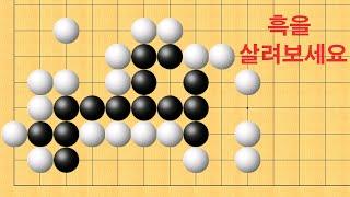 바둑 묘수 사활 - 기상천외 묘수로 흑을 살리면 천재입니다