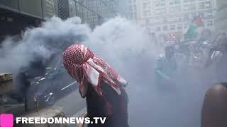 Smoke Bombs and Flares in NYC as Thousands March for Palestine