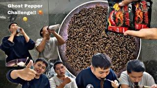 GHOST PEPPER CHALLENGE with my friend!!  #spicychallenge #bhutanesevlogger @Faza Production